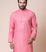 Nawaz kurta cotton pink line design full sleeve festive kurta for men