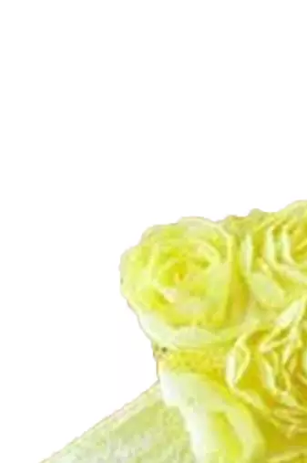 Akinoskids Mesh Yarn Yellow Baby Bow Flower Elastic Newborn Soft Headband
