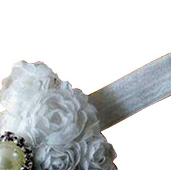 Akinoskids Mesh Yarn White Baby Bow Flower Elastic Newborn Soft Headband 3