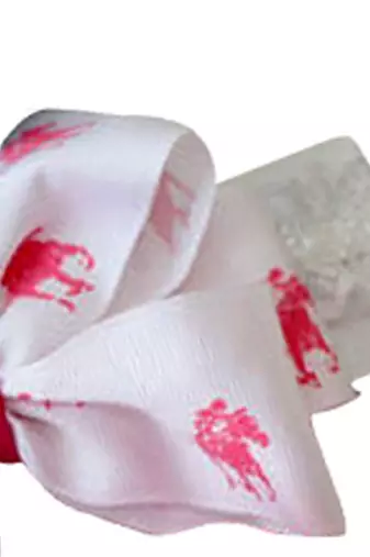 Akinoskids White Polohorse Printing Knight Layered Satin Bow Newborn Soft Headband