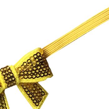 Akinoskids Yellow Sparkly/Glitter Sequin Bowknot Elastic Newborn Soft  Headband 3