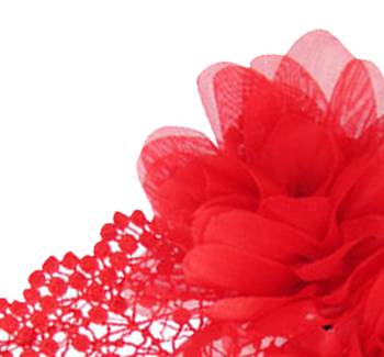 Akinoskids Embroided Red Big Flower Princess Newborn Babygirl Soft Headband 2
