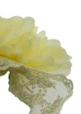 Akinoskids Embroided Cream Big Flower Princess Newborn Babygirl Soft Headband 3