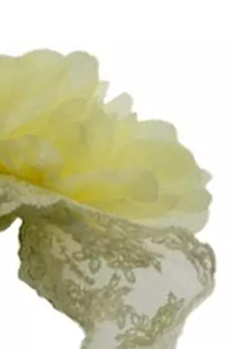 Akinoskids Embroided Cream Big Flower Princess Newborn Babygirl Soft Headband