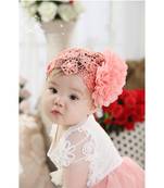 Akinoskids Hollow Pearl Double Chiffon Watermelon Flower Princess Engraving Newborn Soft Headband