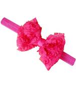 Akinoskids Hot Pink Elastic Rose Flower Newborn Babygirl Soft Headband