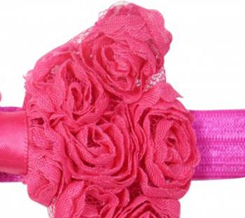 Akinoskids Hot Pink Elastic Rose Flower Newborn Babygirl Soft Headband 2