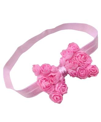 Akinoskids Light Pink Elastic Rose Flower Newborn Babygirl Soft Headband 1