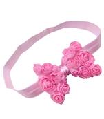 Akinoskids Light Pink Elastic Rose Flower Newborn Babygirl Soft Headband