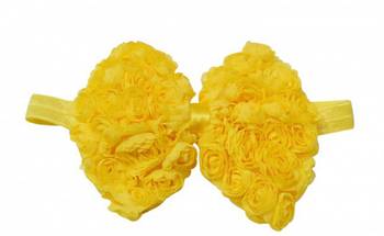 Akinoskids Yellow Elastic Rose Flower Newborn Babygirl Soft Headband 1
