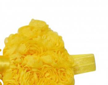 Akinoskids Yellow Elastic Rose Flower Newborn Babygirl Soft Headband 2