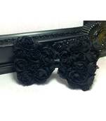 Akinoskids Black Elastic Rose Flower Newborn Babygirl Soft Headband