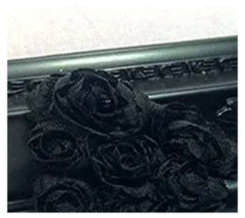 Akinoskids Black Elastic Rose Flower Newborn Babygirl Soft Headband 2