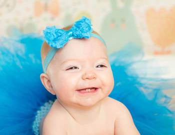Akinoskids Light Blue Elastic Rose Flower Newborn Babygirl Soft Headband 3