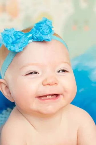 Akinoskids Light Blue Elastic Rose Flower Newborn Babygirl Soft Headband