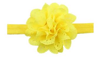 Akinoskids Wavy Edge Hollow Out Yellow Flower Soft Elastic Newborn Headband 2