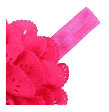 Akinoskids Wavy Edge Hollow Out Hot Pink Flower Soft Elastic Newborn Headband 3
