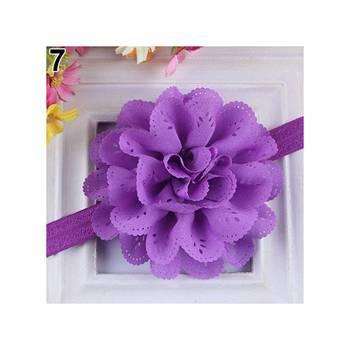Akinoskids Wavy Edge Hollow Out Purple Flower Soft Elastic Newborn Headband 1