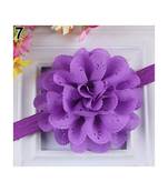 Akinoskids Wavy Edge Hollow Out Purple Flower Soft Elastic Newborn Headband