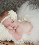 Akinoskids Wavy Edge Hollow Out Cream Flower Soft Elastic Newborn Headband