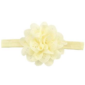 Akinoskids Wavy Edge Hollow Out Cream Flower Soft Elastic Newborn Headband 2