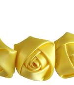 Akinoskids Yellow 3 Rosset Flower Elastic Newborn Babygirl Soft Headband