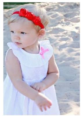 Akinoskids Red 3 Rosset Flower Elastic Newborn Babygirl Soft Headband 1