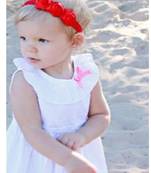 Akinoskids Red 3 Rosset Flower Elastic Newborn Babygirl Soft Headband