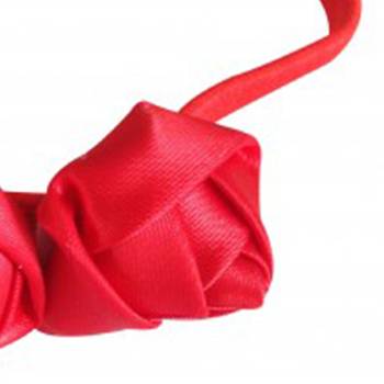 Akinoskids Red 3 Rosset Flower Elastic Newborn Babygirl Soft Headband 3