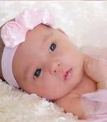 Akinoskids Light Pink 3 Rosset Flower Elastic Newborn Babygirl Soft Headband