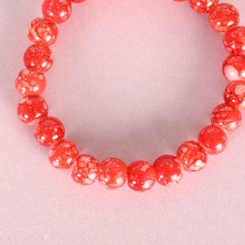 Unisex red marbel crystal elasticated bracelet 4