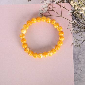 Unisex yellow marbel crystal elasticated bracelet 1