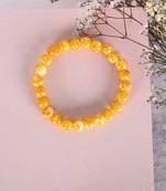 Unisex yellow marbel crystal elasticated bracelet