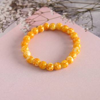 Unisex yellow marbel crystal elasticated bracelet 2