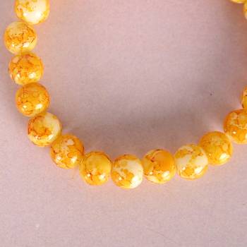 Unisex yellow marbel crystal elasticated bracelet 4
