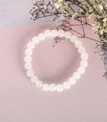 Unisex  white marbel crystal elasticated bracelet