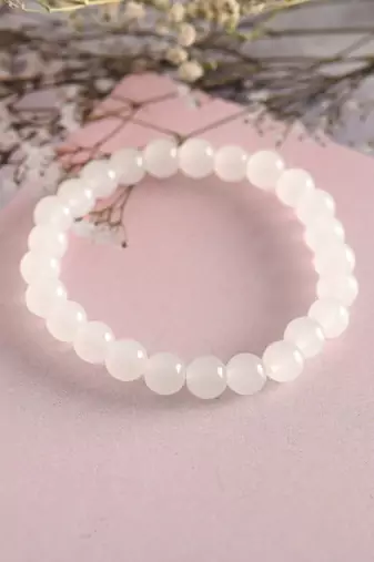 Unisex  white marbel crystal elasticated bracelet
