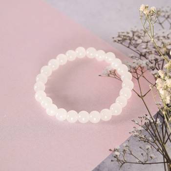 Unisex  white marbel crystal elasticated bracelet 3