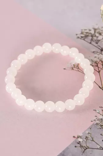 Unisex  white marbel crystal elasticated bracelet