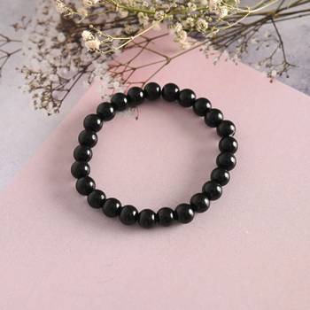 Unisex black marbel crystal elasticated bracelet 1