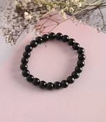 Unisex black marbel crystal elasticated bracelet