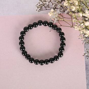 Unisex black marbel crystal elasticated bracelet 2