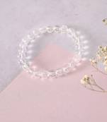 Unisex transparent beaded elasticated bracelet