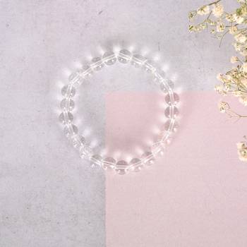 Unisex transparent beaded elasticated bracelet 2