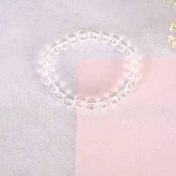 Unisex transparent beaded elasticated bracelet 3