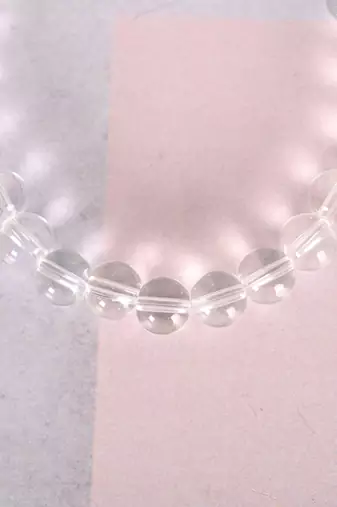 Unisex transparent beaded elasticated bracelet