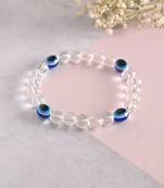 Unisex evil eyetransparent beaded elasticated bracelet