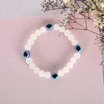 Unisex  white marbel crystal elasticated bracelet 1