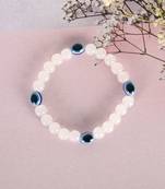 Unisex  white marbel crystal elasticated bracelet