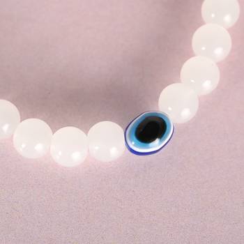 Unisex  white marbel crystal elasticated bracelet 4